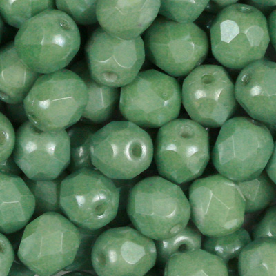 GBFP06-353 - Czech fire-polished beads - chalk green lustre