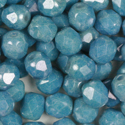 GBFP06-354 - Czech fire-polished beads - chalk blue lustre