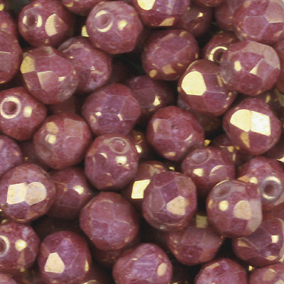 GBFP06-374 - Czech fire-polished beads - chalk violet lustre