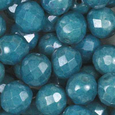 GBFP08-354 - Czech fire-polished beads - chalk blue lustre