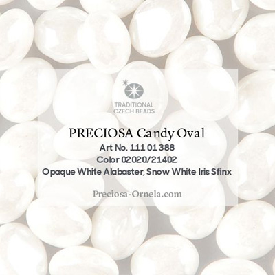GBCDYOV08-315 - Czech Candy Oval Beads - alabaster lustre