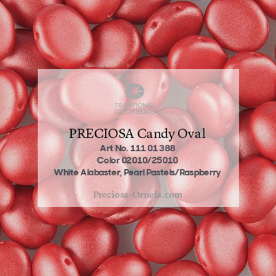 GBCDYOV08-331 - Czech Candy Oval Beads - pastel dark coral