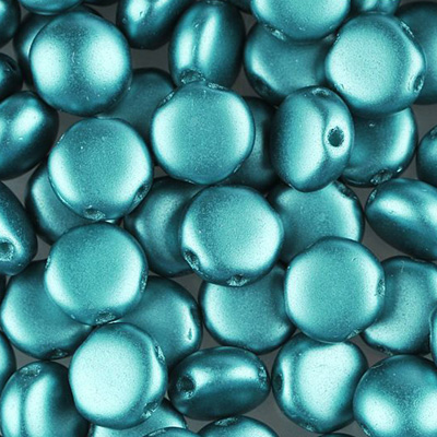 GBCDY08-345 - Czech Candy Beads - pastel dark cyan/emerald