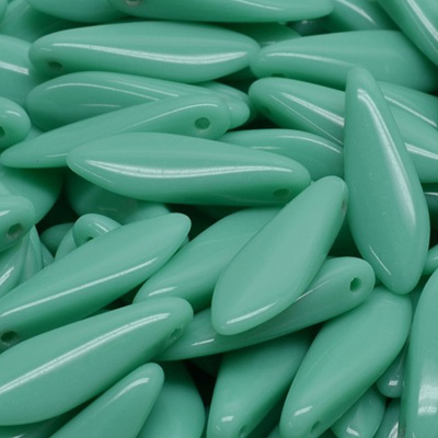 GBDAG-140 - Czech dagger beads - opaque turquoise green