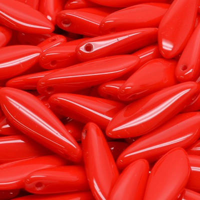 GBDAG-182 - Czech dagger beads - opaque coral red