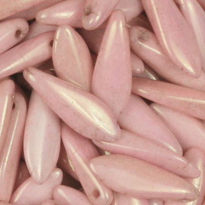 GBDAG-355 - Czech dagger beads - chalk lila lustre