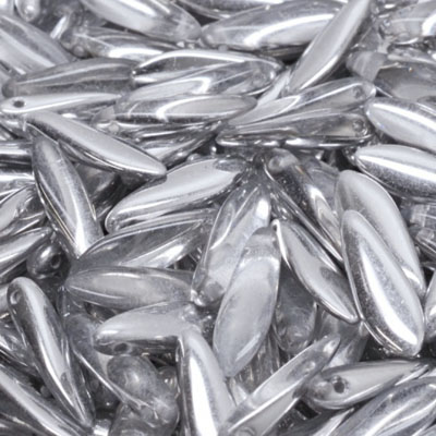 GBDAG-41 - Czech dagger beads - crystal labrador half coated