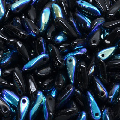 GBDAG-6AB - Czech dagger beads - jet AB