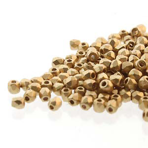 GBFP02-111 - Czech fire-polished beads - gold matt metallic