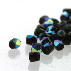 GBFP02-6AB - Czech fire-polished beads - jet AB