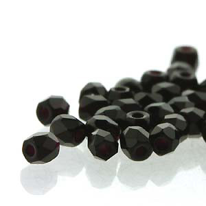 GBFP02-6 - Czech fire-polished beads - jet