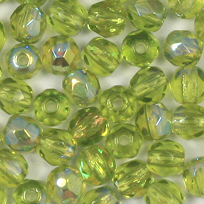 GBFP03-55AB - Czech fire-polished beads - Olivine AB