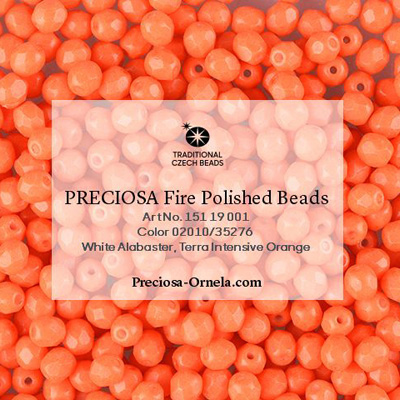 GBFP04 TI 703 - Czech fire-polished beads - terra intensive orange