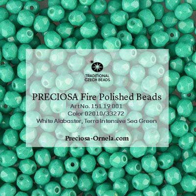 GBFP04 TI 706 - Czech fire-polished beads - terra intensive sea green