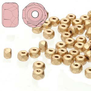 GBFPMS-111 - Czech fire-polished micro spacer beads - crystal gold matt metallic