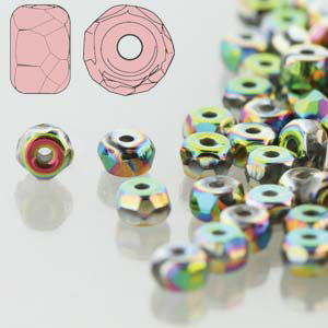 GBFPMS-180 - Czech fire-polished micro spacer beads - crystal full vitrail