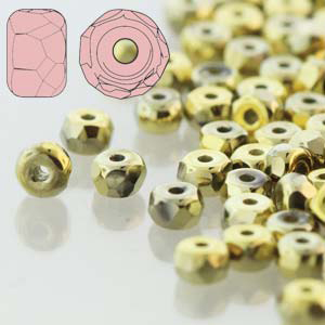 GBFPMS-238 - Czech fire-polished micro spacer beads - crystal full amber