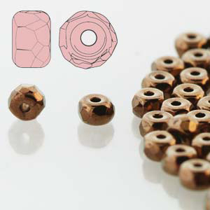 GBFPMS-271 - Czech fire-polished micro spacer beads - dark bronze