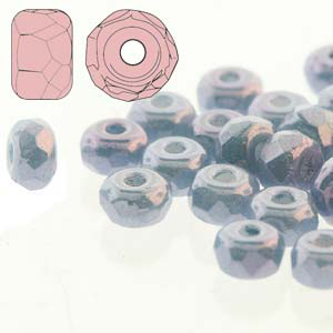 GBFPMS-354 - Czech fire-polished micro spacer beads - chalk blue lustre