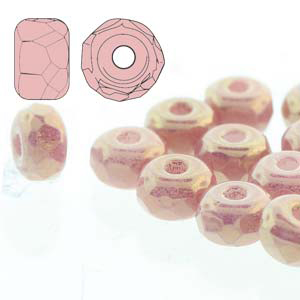 GBFPMS-374 - Czech fire-polished micro spacer beads - chalk violet lustre