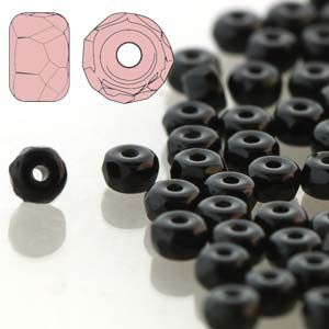 GBFPMS-6 - Czech fire-polished micro spacer beads - jet