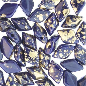 GBGDUO-751 - Gemduos - opaque royal blue gold splash