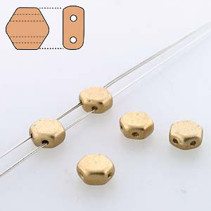 GBHC-111 - Honeycomb Beads - Crystal Gold Matt Metallic