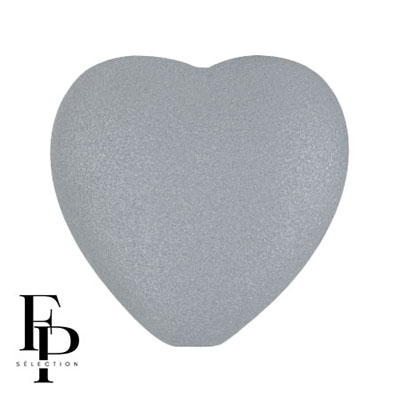 GBHRT-FPS-902 - Czech Glass Heart - Medium Grey Vogue Matt