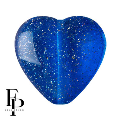 GBHRT-FPS-922 - Czech Glass Heart - Transparent Constellation Blue