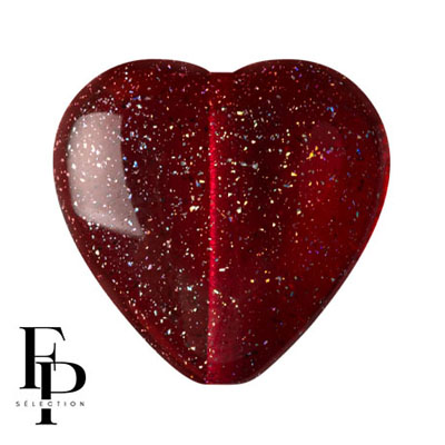 GBHRT-FPS-924 - Czech Glass Heart - Transparent Constellation Garnet