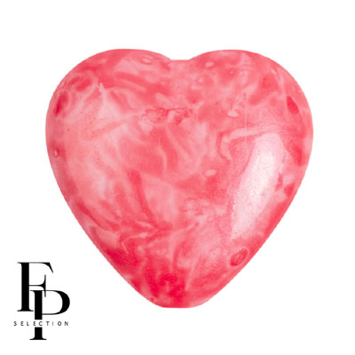 GBHRT-FPS-966 - Czech Glass Heart - Mishmash Dark Peach