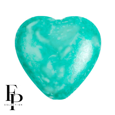 GBHRT-FPS-967 - Czech Glass Heart - Mishmash Emerald