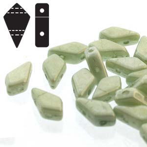 GBKT-357 - Czech Kite Beads - chalk light green lustre