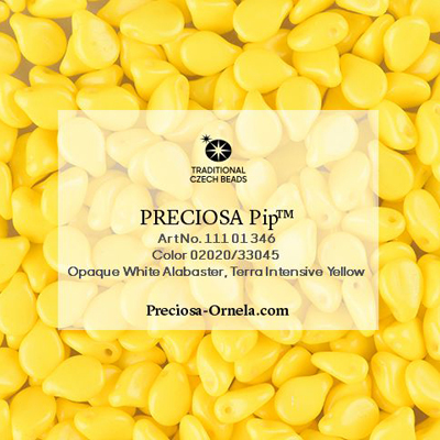 GBPIP-702 - Czech pips pressed beads - terra intensive yellow