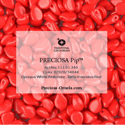 GBPIP-707 - Czech pips pressed beads - terra intensive red