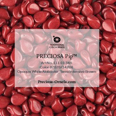 GBPIP-710 - Czech pips pressed beads - terra intensive brown