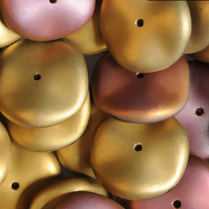 GBRPL-215M - Czech ripple beads - crystal California pink matt