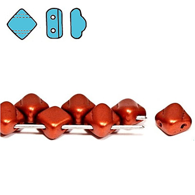 GBSLK-241 - Czech silky beads - crystal bronze fire red met