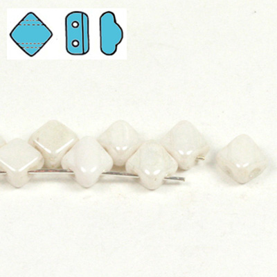 GBSLK05-350 - Czech silky beads - chalk white lustre
