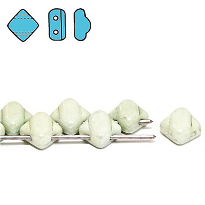 GBSLK-357 - Czech silky beads - chalk light green lustre