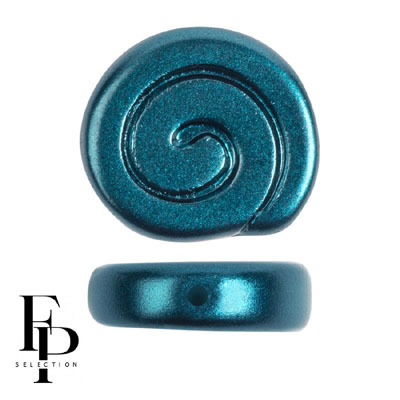 GBESNA-FPS-336 - Czech Glass Snail Beads - pastel petrol