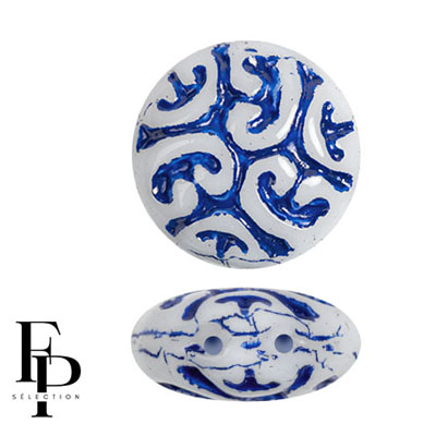 GBVCAB-FPS-951 - Czech Glass Vintage Cabochons - Dark Blue