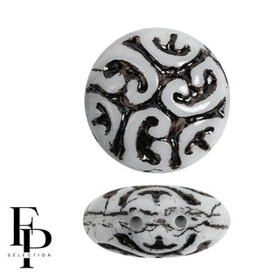 GBVCAB-FPS-956 - Czech Glass Vintage Cabochons - Jet