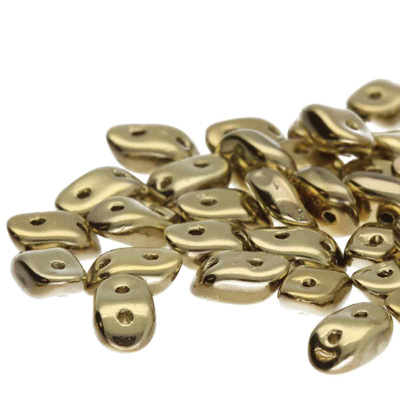 GBWAV-238 - Czech Wave Beads - crystal full amber