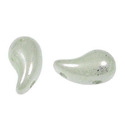 GBZOL-357-L - Czech Zoliduo Beads - chalk light green lustre: left version