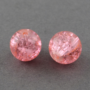 GBCR10-16 - glass crackle beads - pale pink