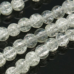 GBCR08-1 - glass crackle beads - crystal