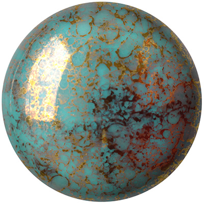 GCPP18-451 - Cabochons par Puca - opaque green turquoise bronze