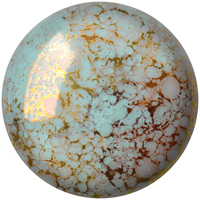 GCPP18-447 - Cabochons par Puca - opaque aqua bronze