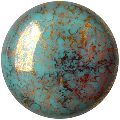 GCPP25-451 - Cabochons par Puca - opaque green turquoise bronze